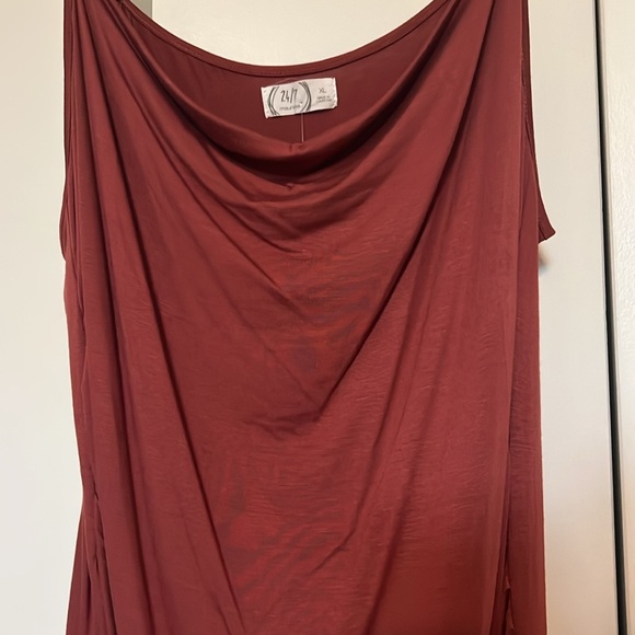 Spaghetti strap tank with cowl neck and adjustable straps - Picture 2 of 6